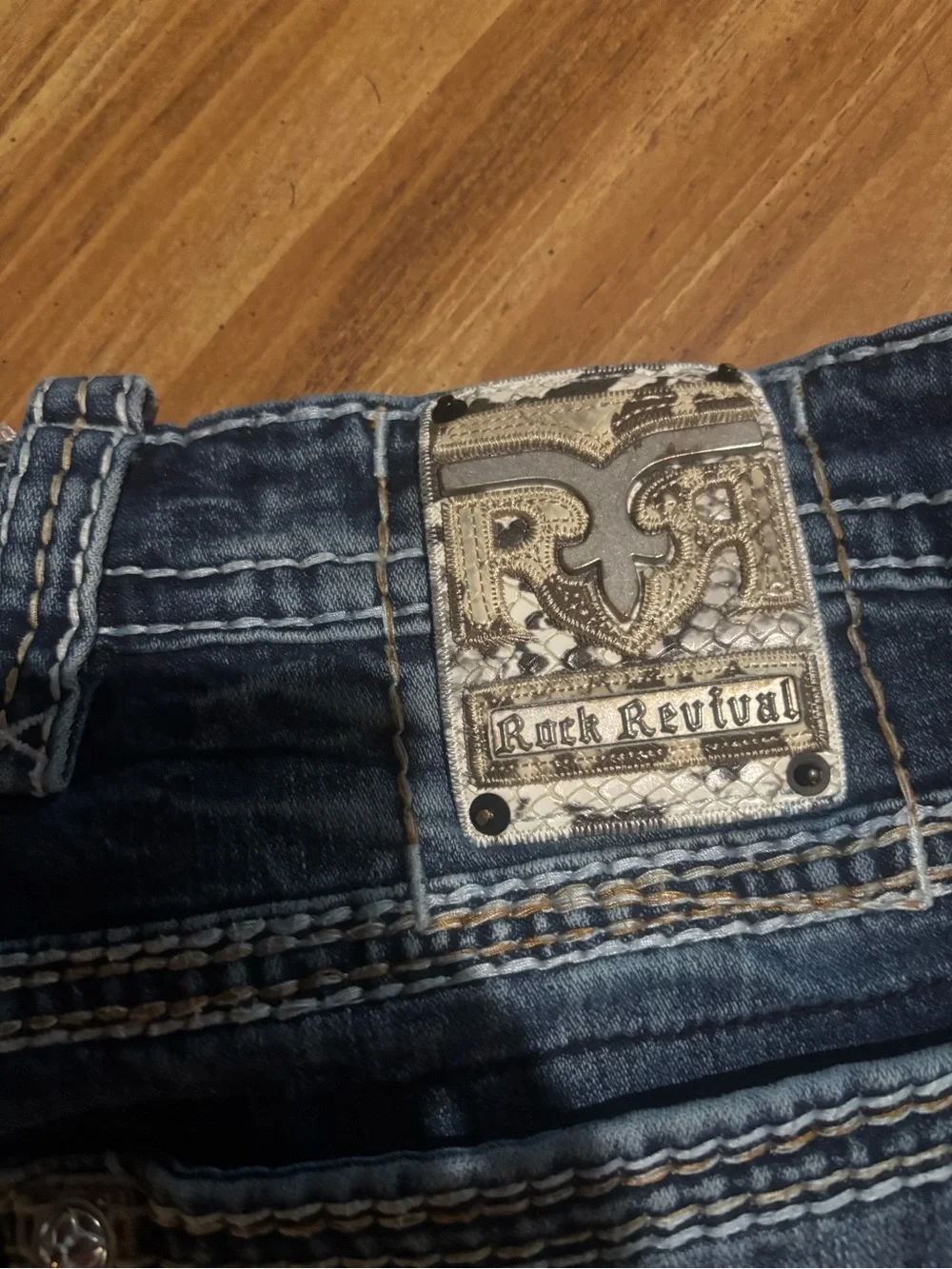 Men's Rock Rival Washed Blue Distressed Jeans